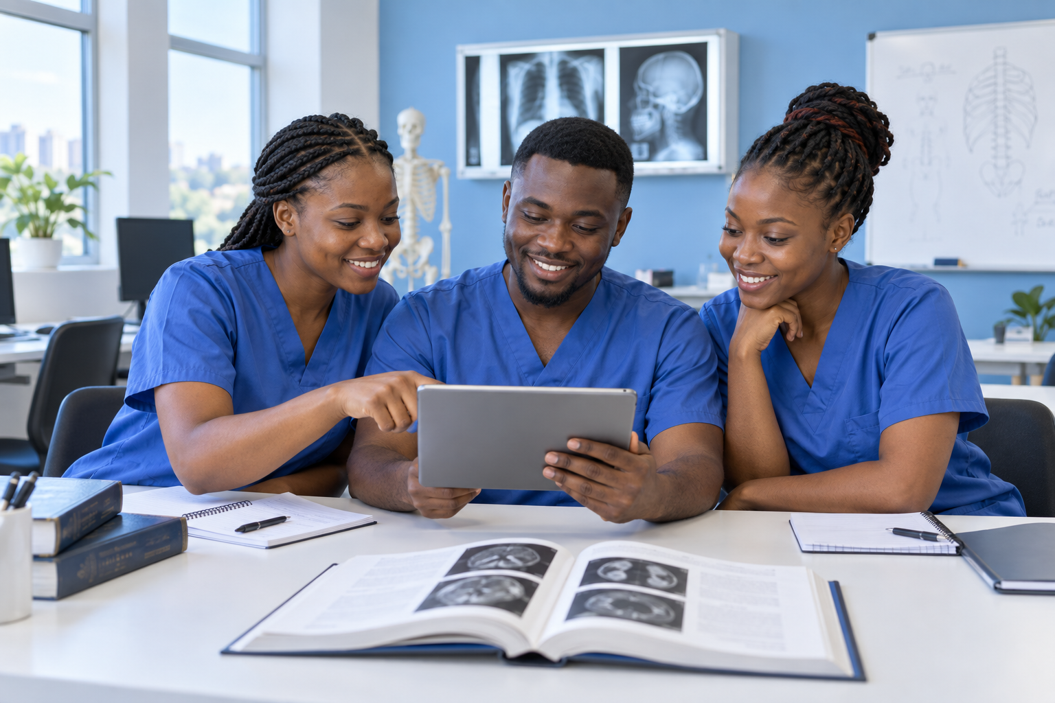 Radiography colleagues learning together